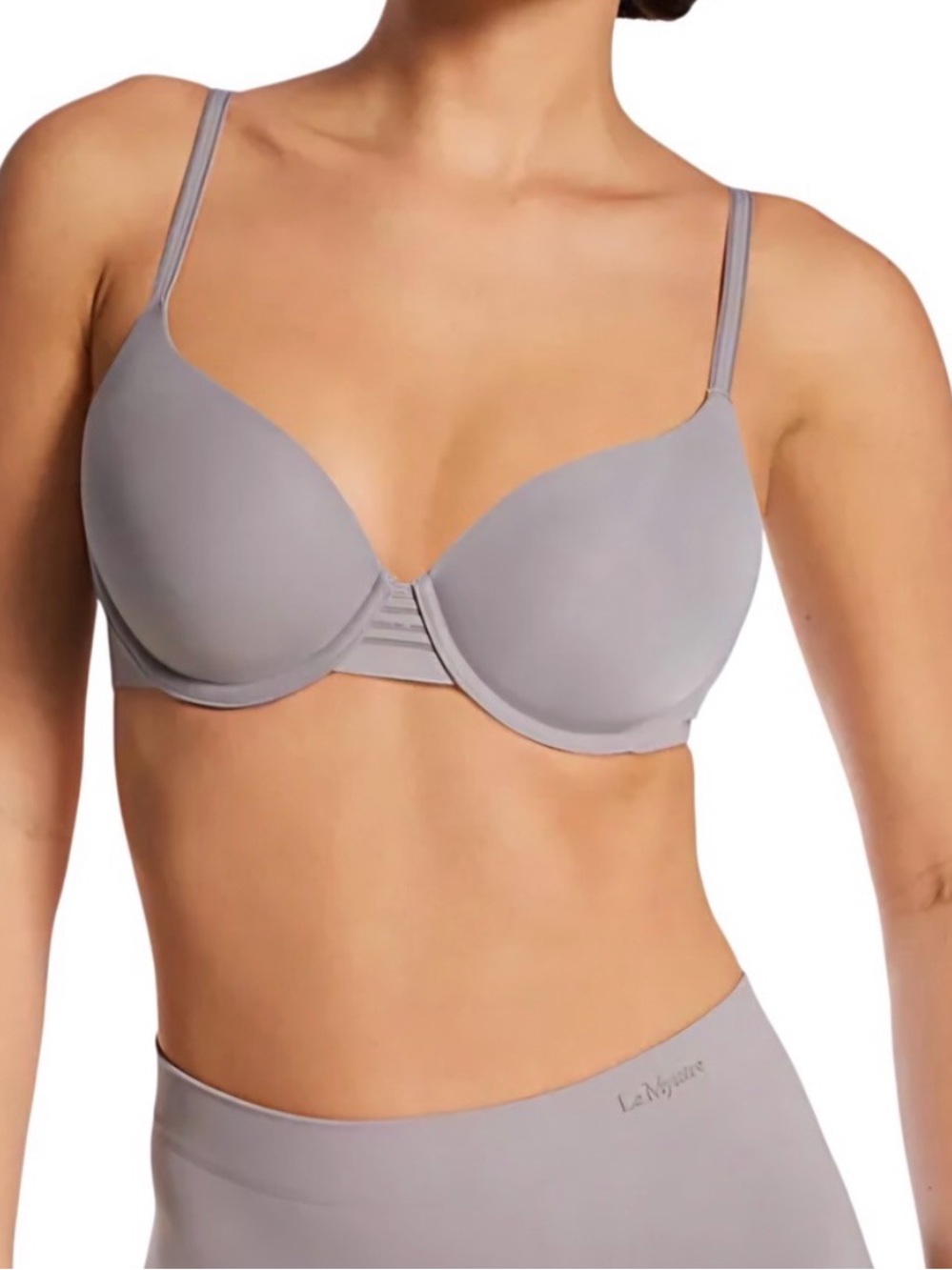 NWT Le Mystère Second Skin Bra Chateau Grey